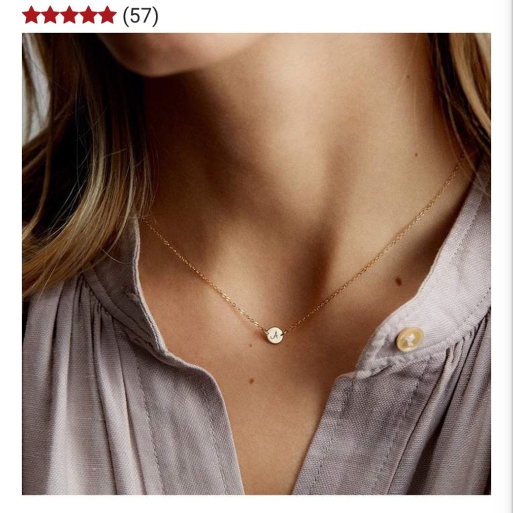 Initial pendent 18K gold plated necklace